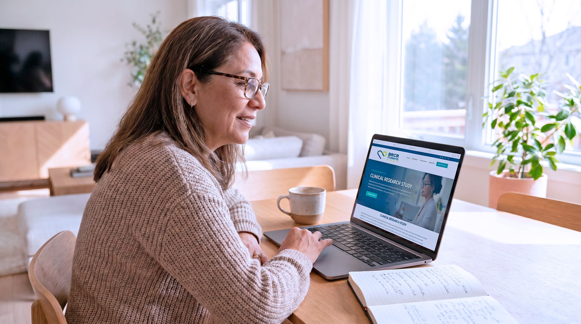 BRCR Global coordinator explaining a clinical study to a patient